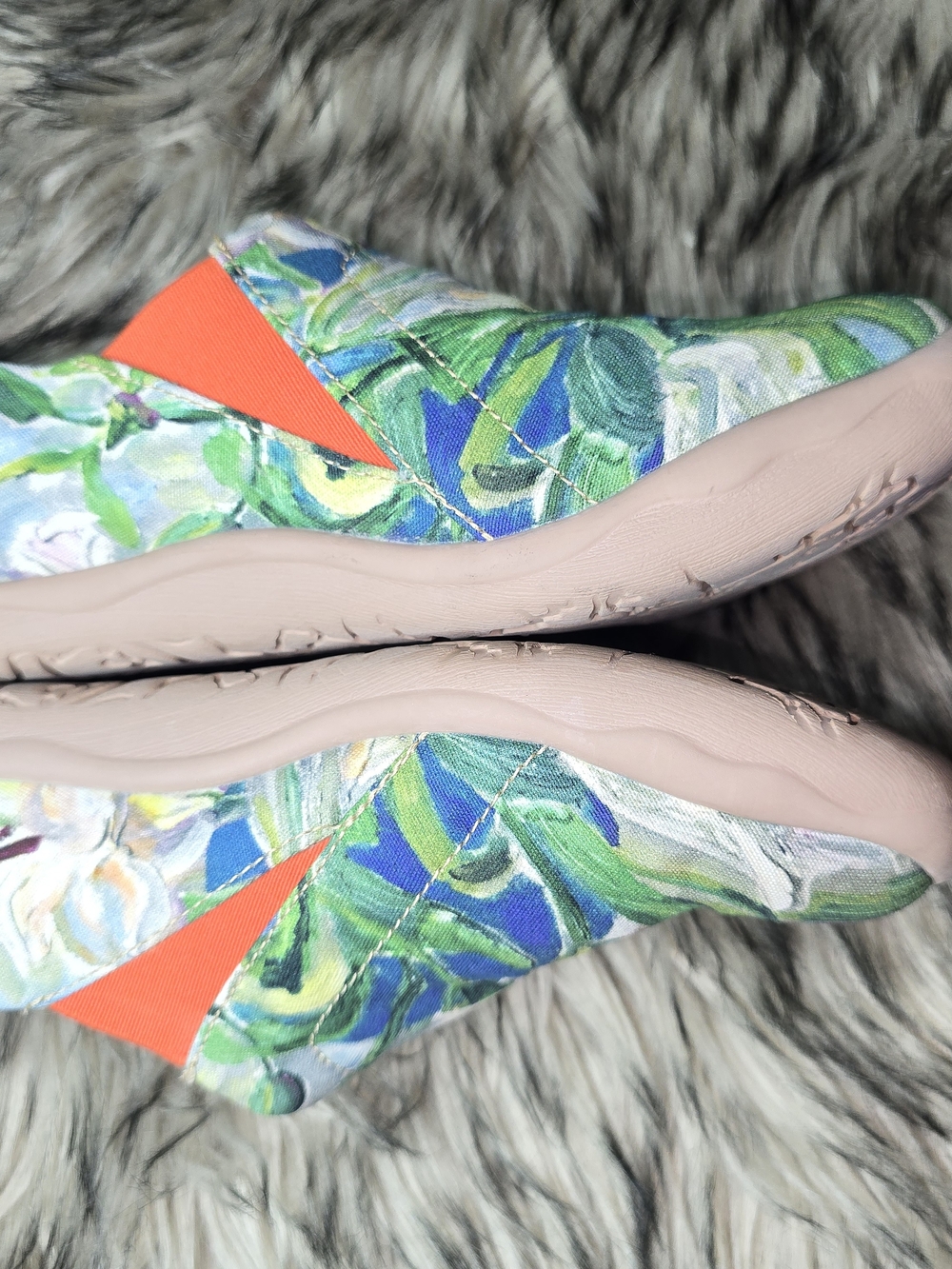 UIN Women's Floral Slip-On Mules in Green, Blue, Pink - Picture 4 of 7